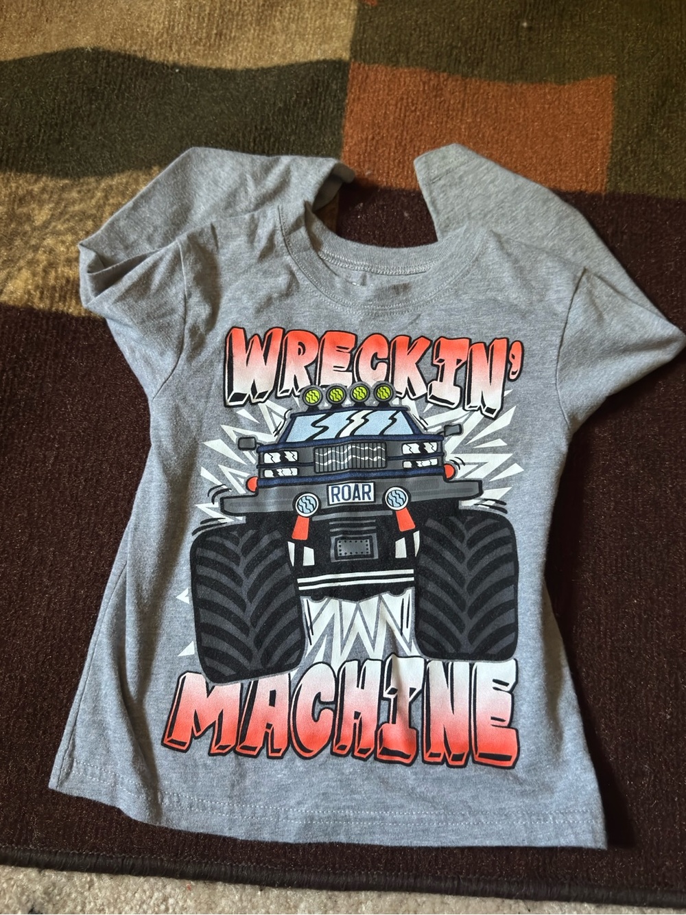 Garanimals Gray Tee with Red-Accented Monster Truck Graphic